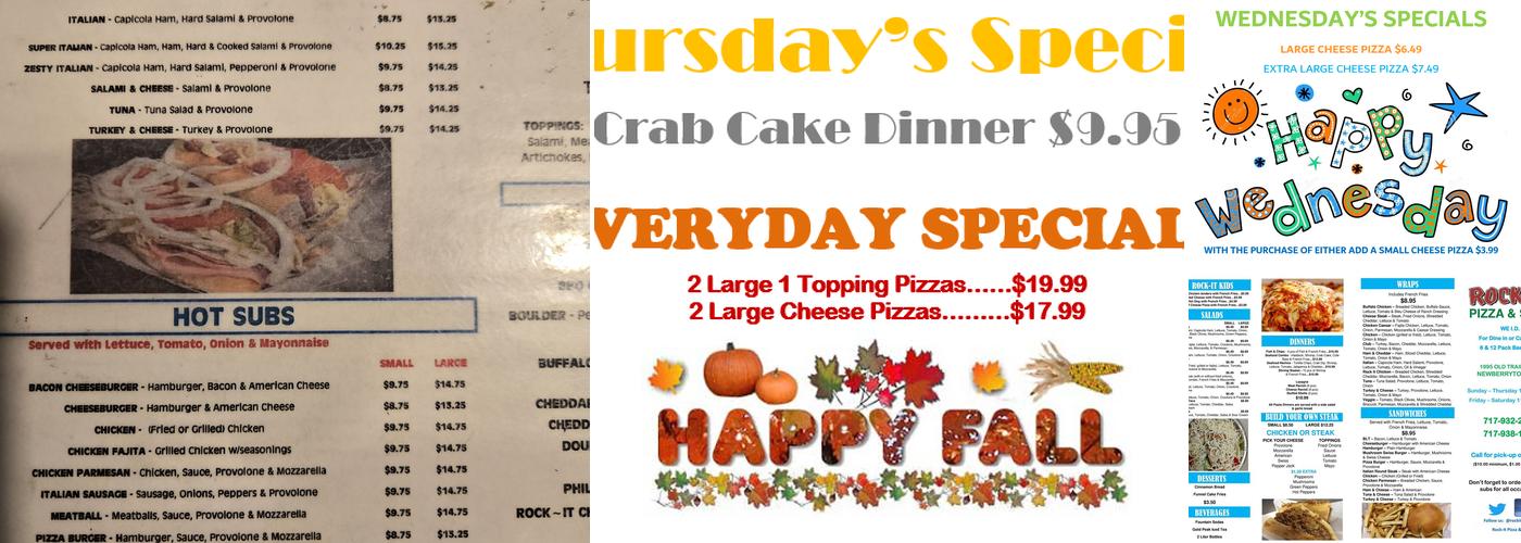 Rock-It Pizza & Subs Menu