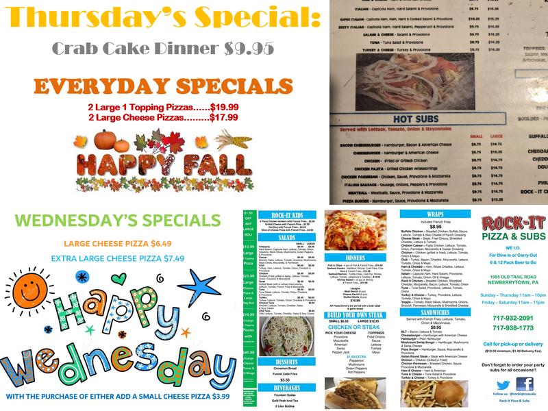 Rock-It Pizza & Subs Menu