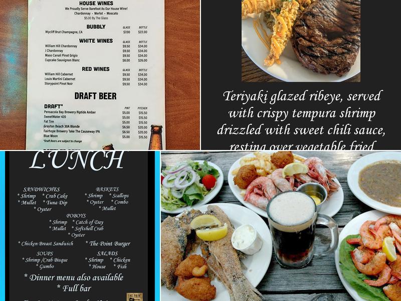 The Point Restaurant Menu