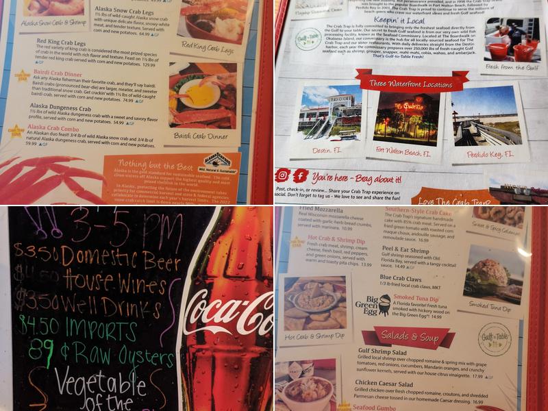 Crab Trap Perdido Key Menu