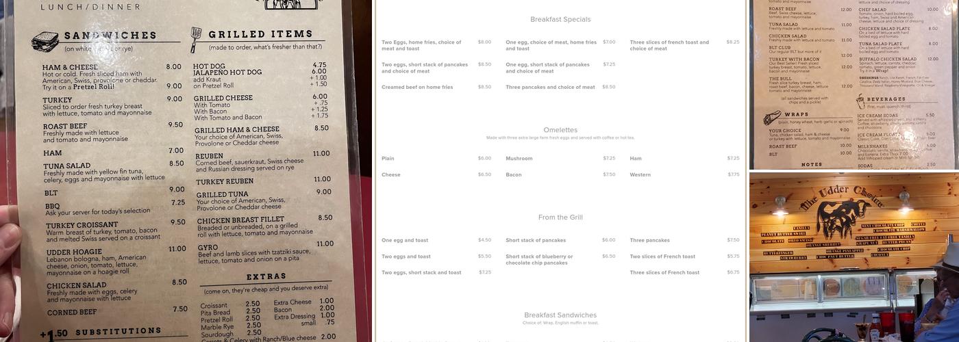 Udder Choice Menu