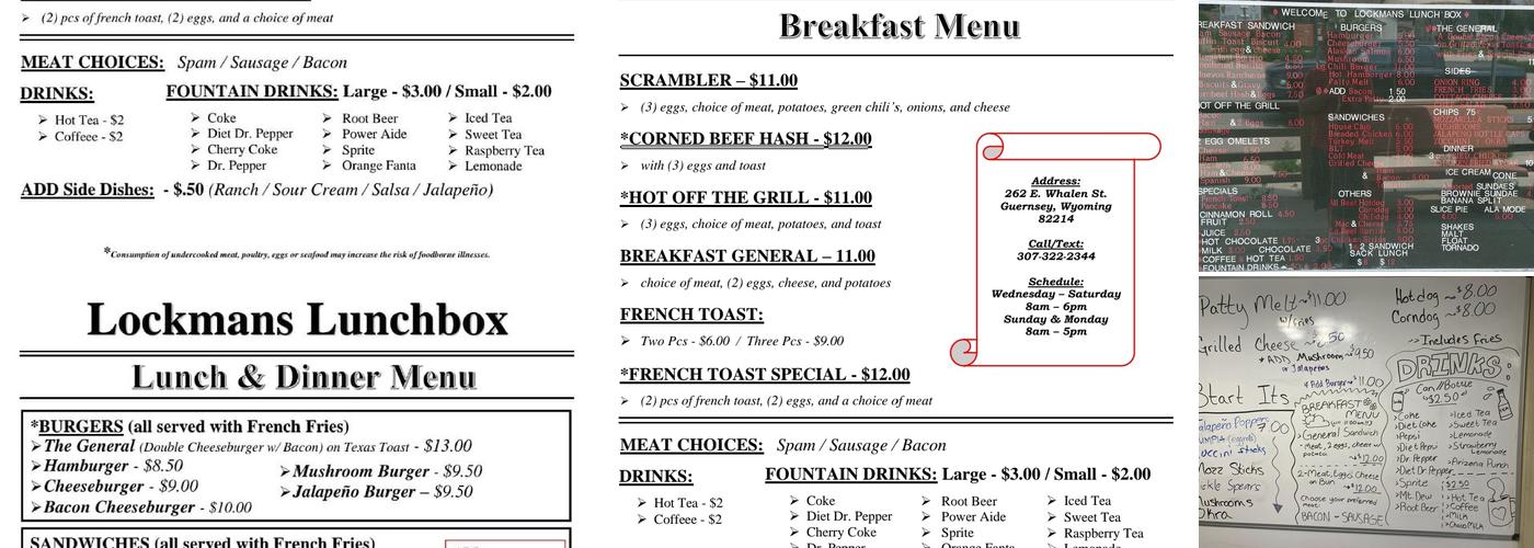 Guernsey Lockmans Lunch Box Menu