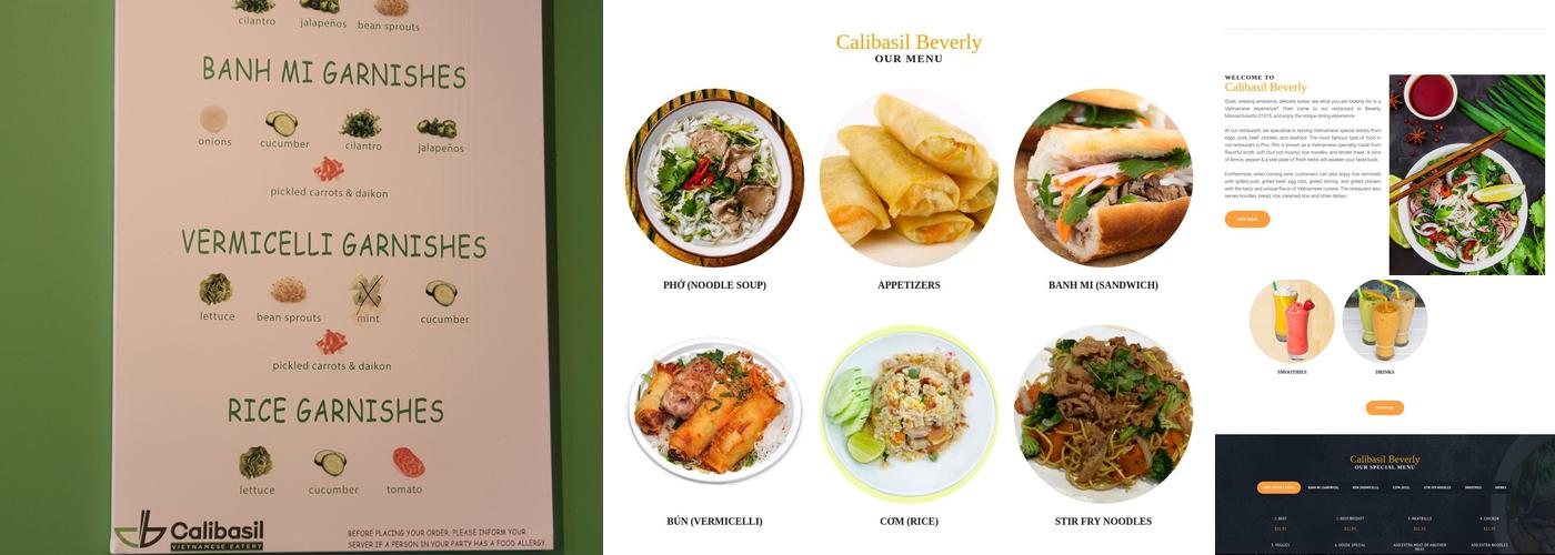 Calibasil Vietnamese Eatery Menu