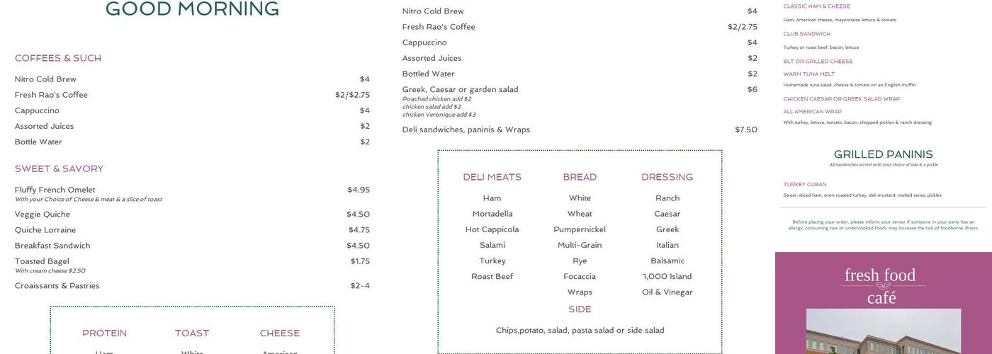 Kimball Cafe (Inside the 6 Kimball Lane Building) Menu