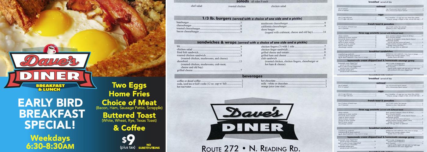 Dave's Diner Menu