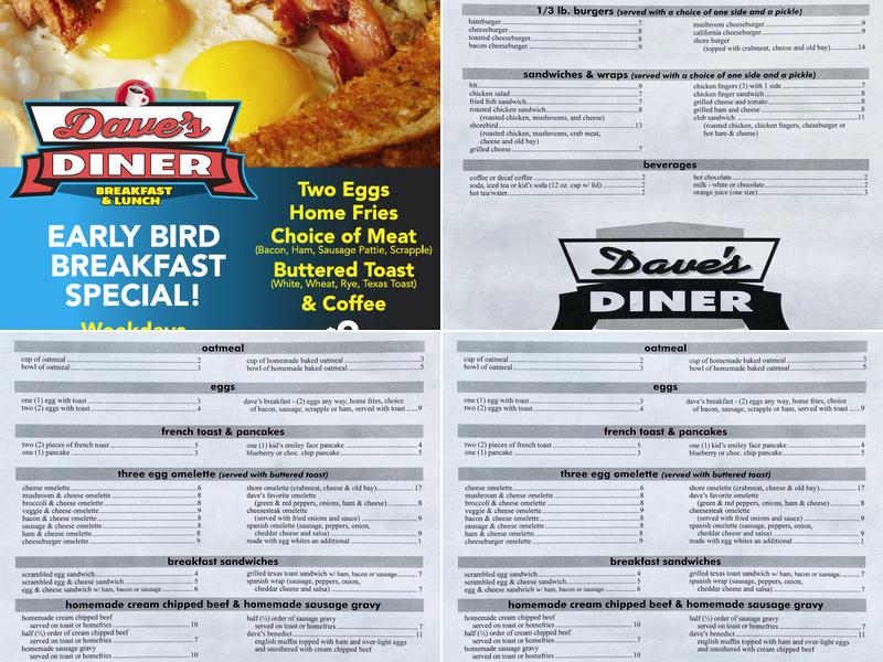 Dave's Diner Menu