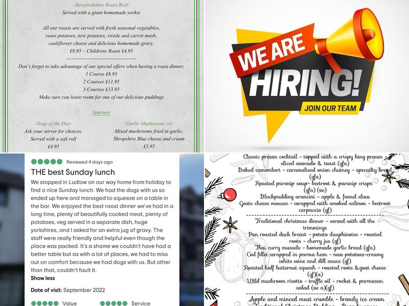 Ye Olde Bull Ring Tavern Menu