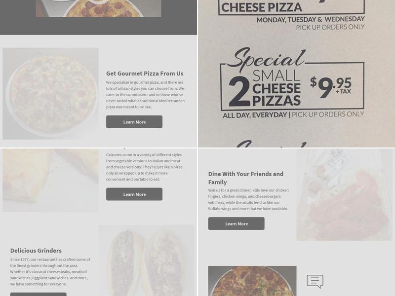 Andrea's Pizza Menu