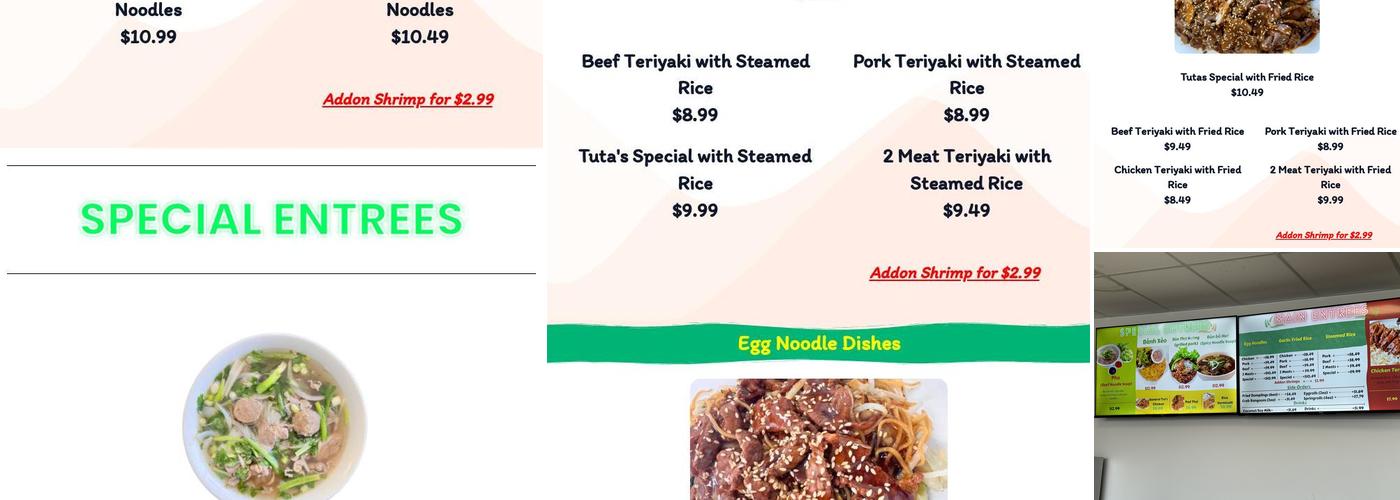 Tuta's Teriyaki Menu