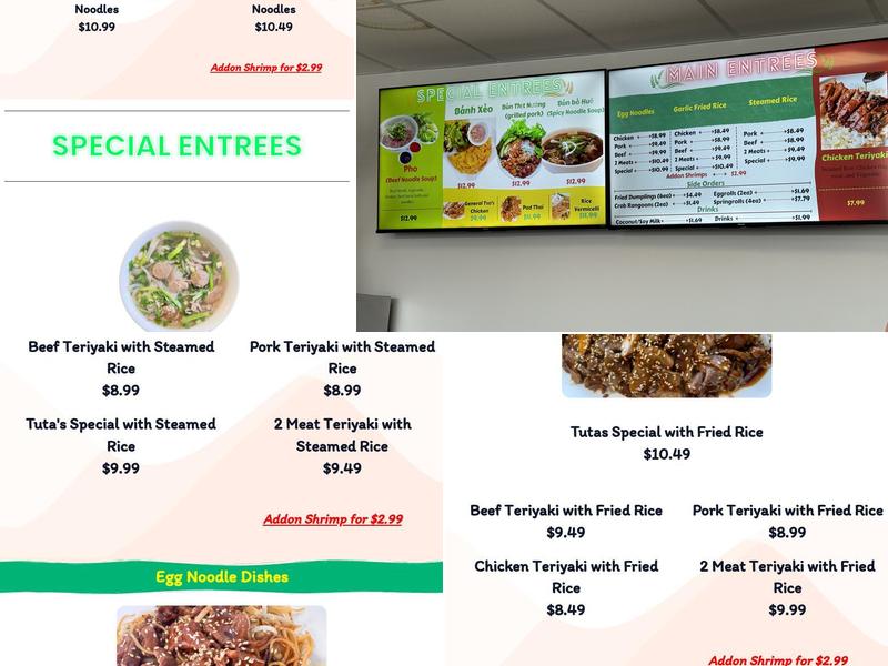 Tuta's Teriyaki Menu