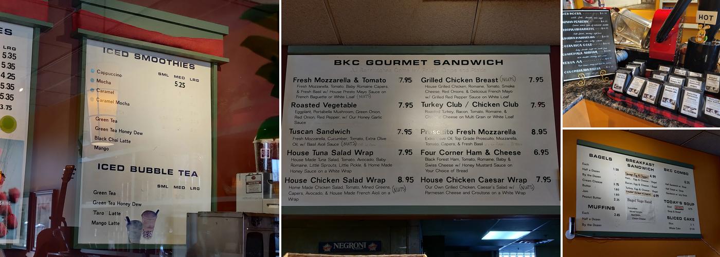 Boston King Coffee Menu