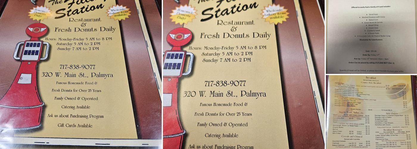 Filling Station Menu