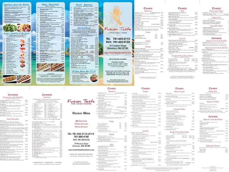 Fusion Taste Menu