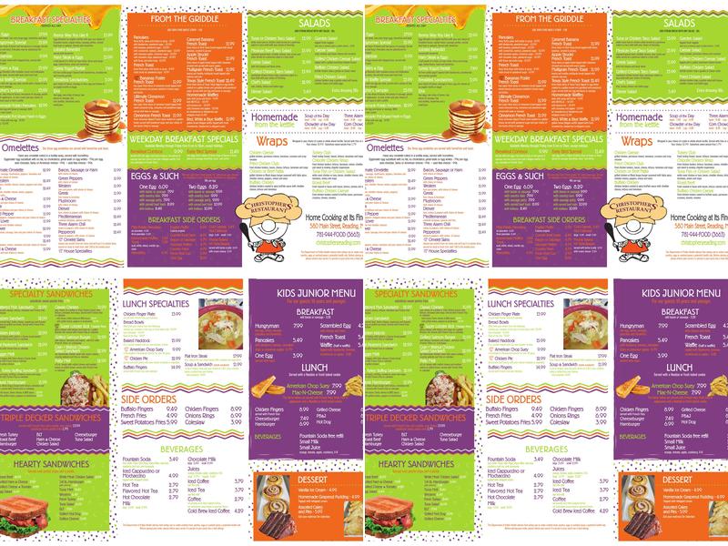 Christopher's Restaurant Menu