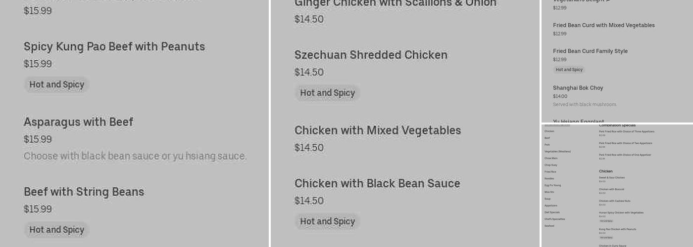 Bamboo House Menu