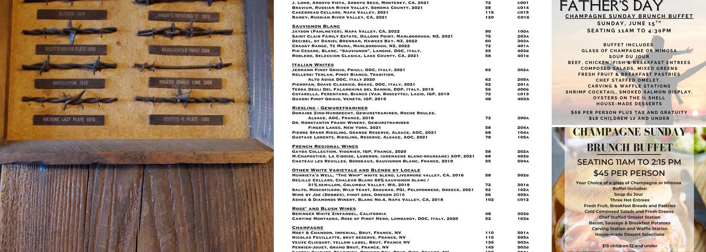 Table 1837 - Glen Rock Mill Inn Menu