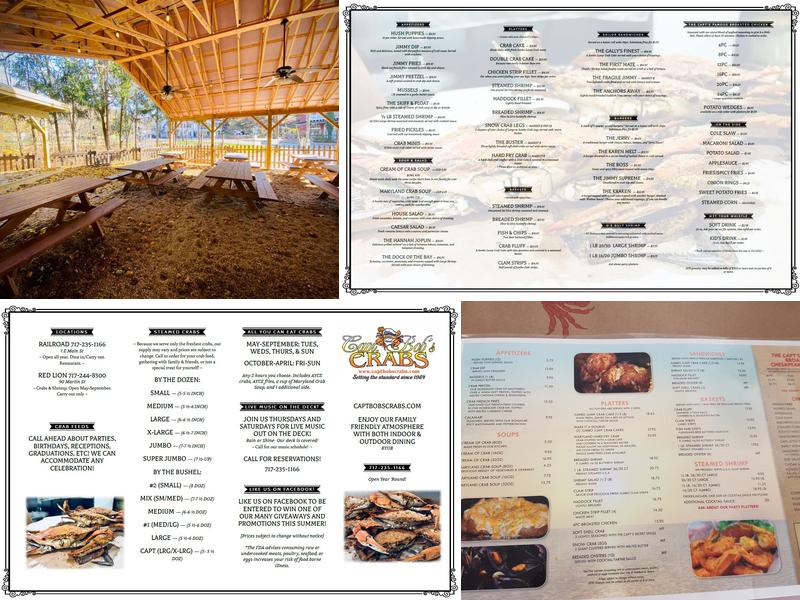 Capt. Bob’s Crabs Menu