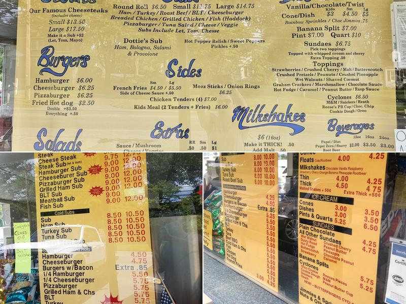 Dottie's Snack Bar Menu