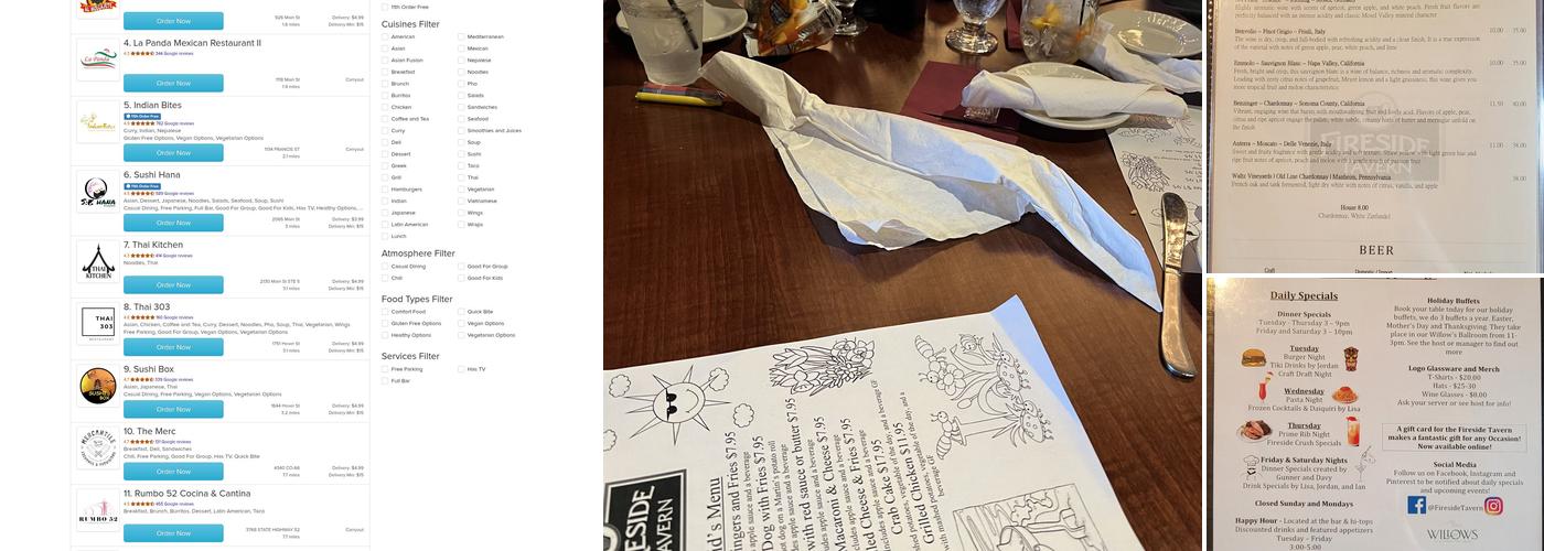 Fireside Tavern Menu