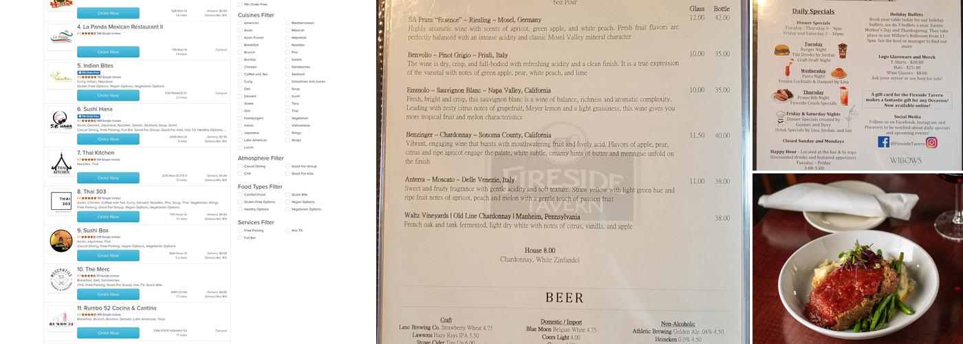 Fireside Tavern Menu