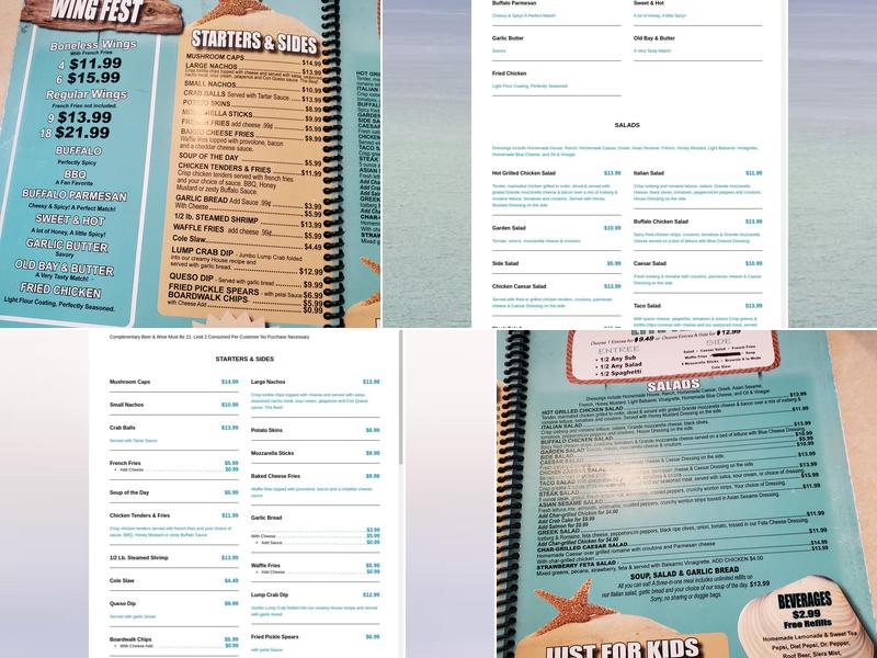 Boardwalks Menu