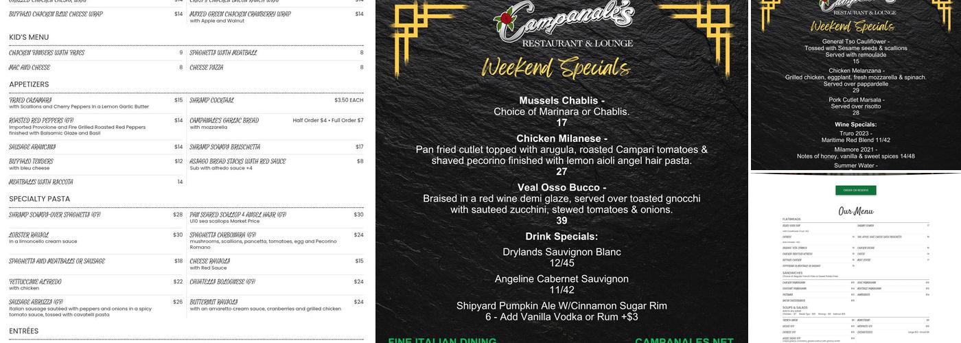 Campanale's Restaurant Menu