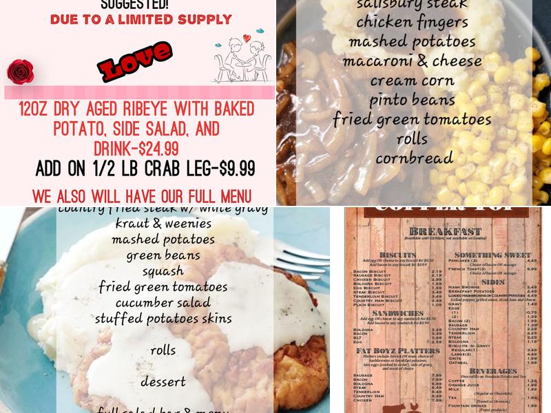 Copper Top Restaurant, Inc. Menu