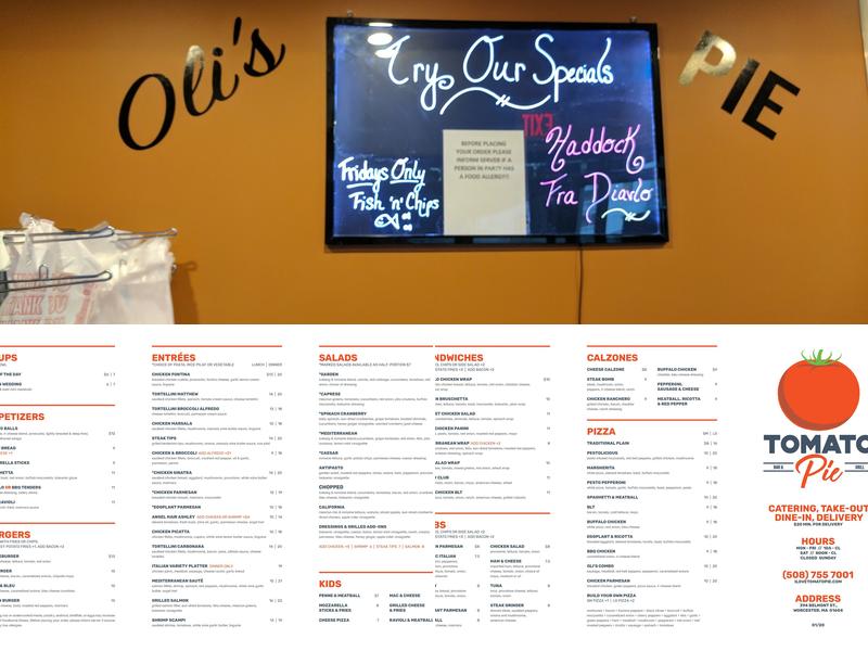 Tomato Pie Bar & Grill Menu