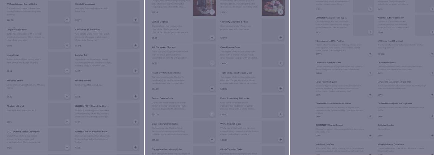 Gerardo's Cupcakes Galore Menu