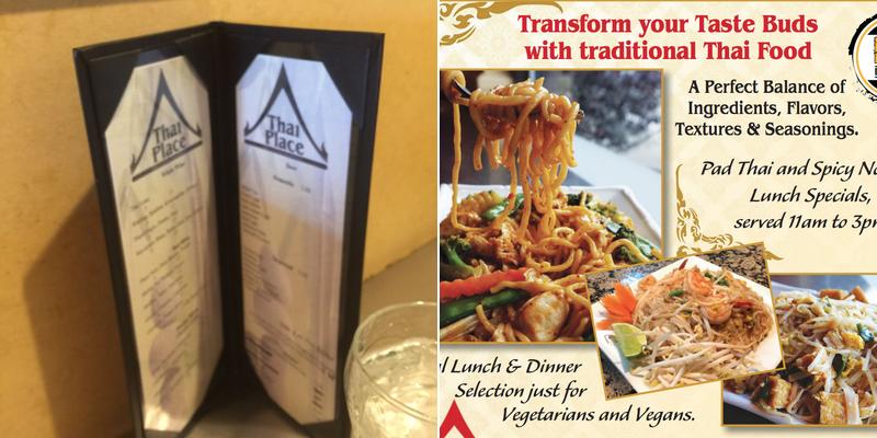 Thai Place Menu