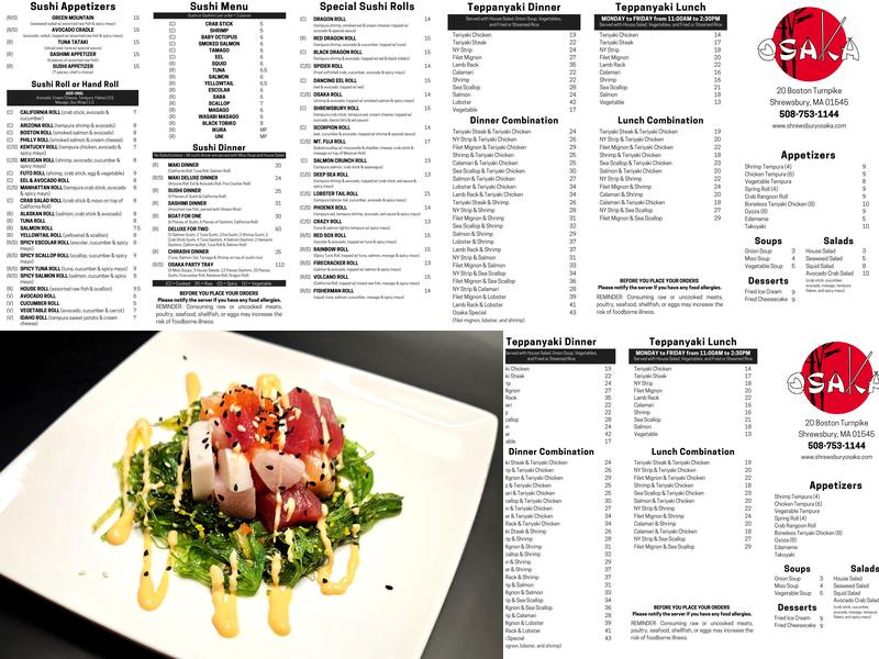 Osaka Menu