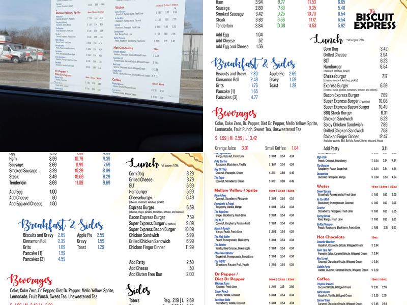 The Biscuit Express Menu