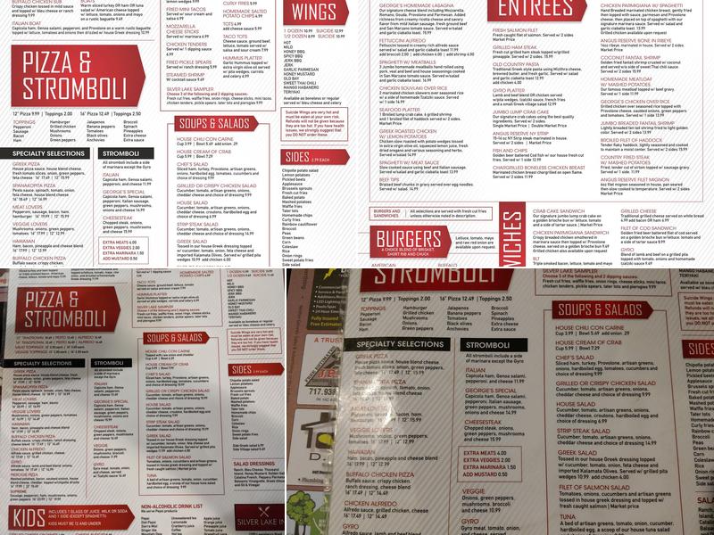 Silver Lake Inn Menu