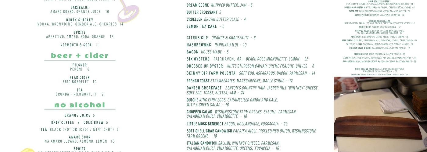 Little Moss Menu