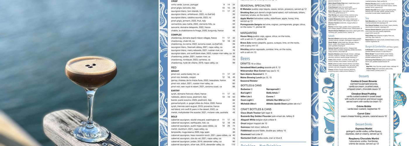 Sail Loft Menu
