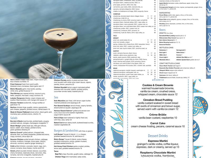 Sail Loft Menu