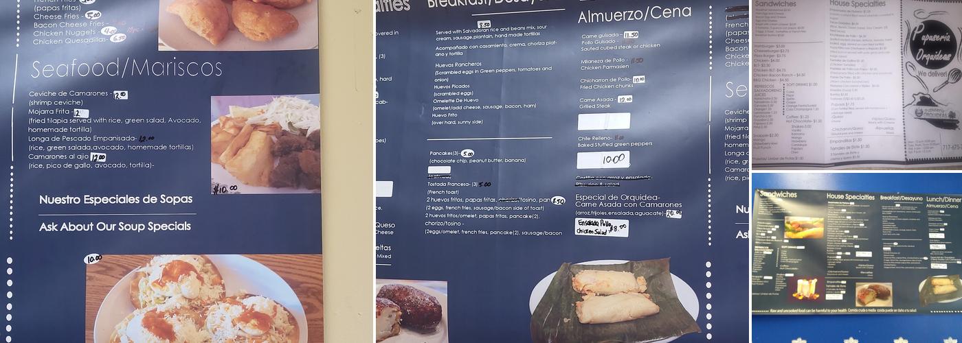 Pupuseria Orquidea Menu