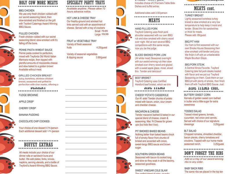 Twyford BBQ & Catering Menu
