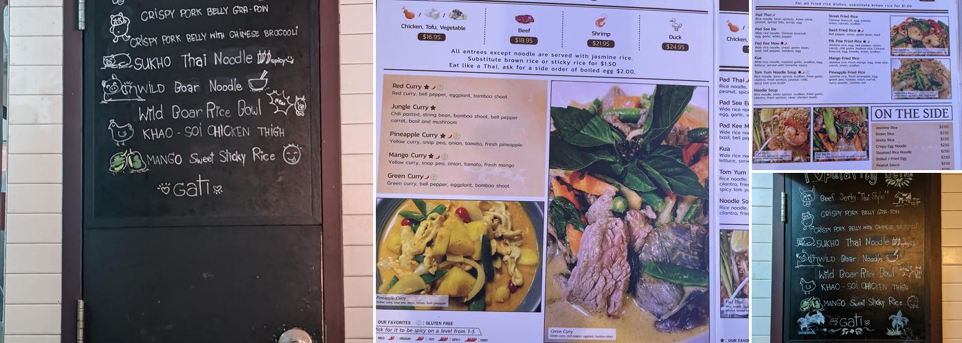 Gati Thai Bistro Menu