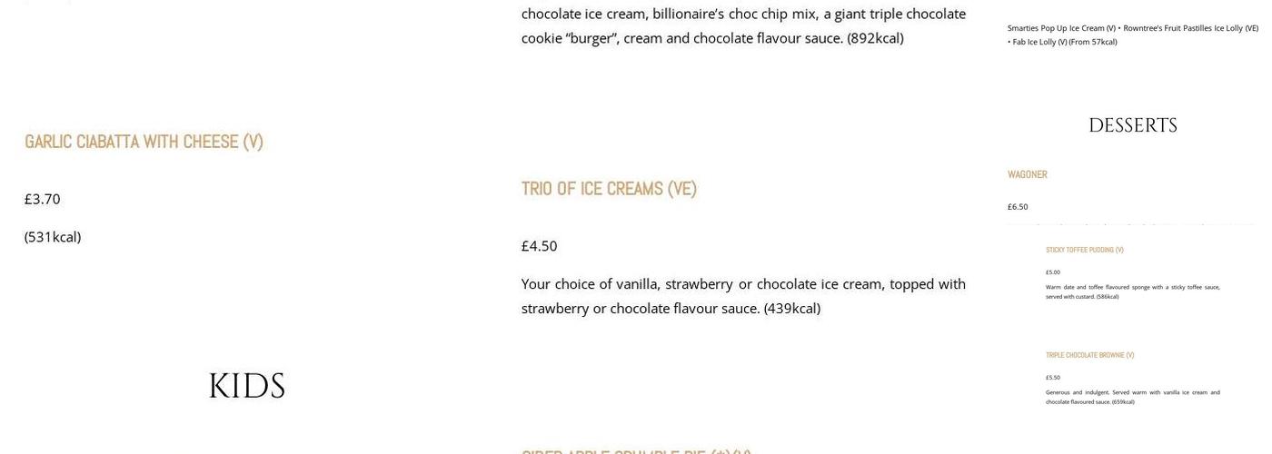 Harraby Pub & Kitchen Menu