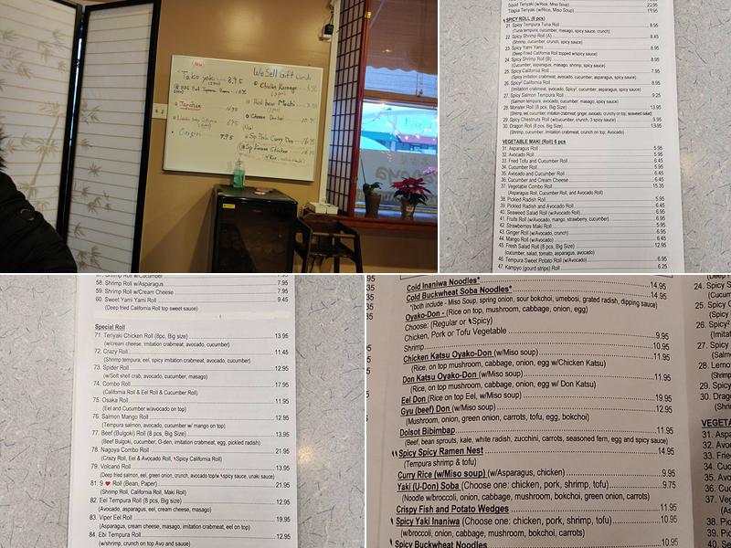 Nagoya Japanese Restaurant Menu