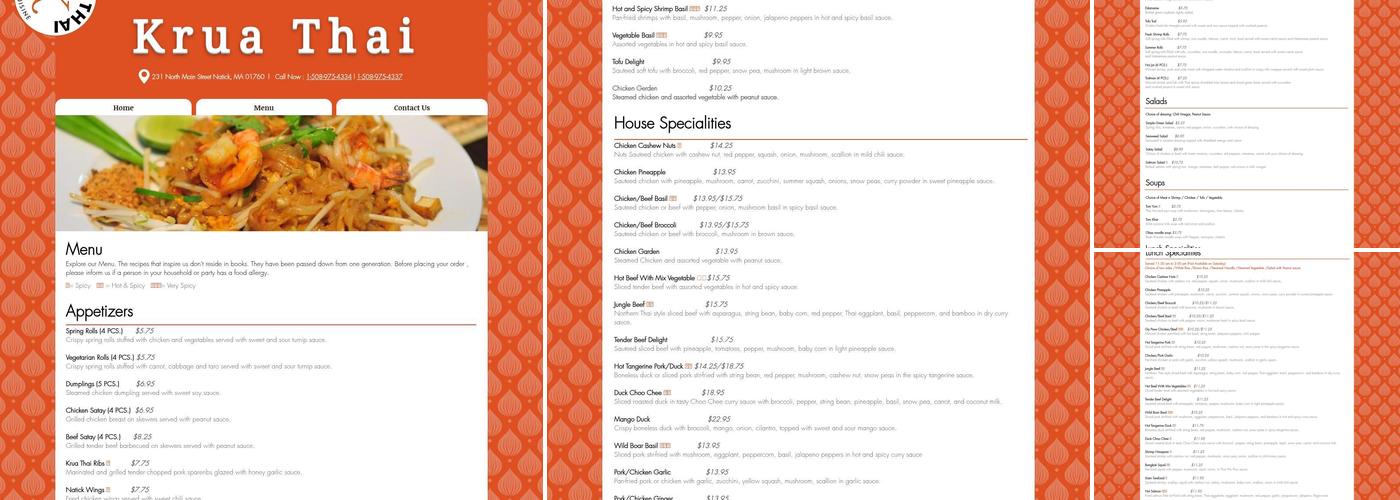 Krua Thai Menu