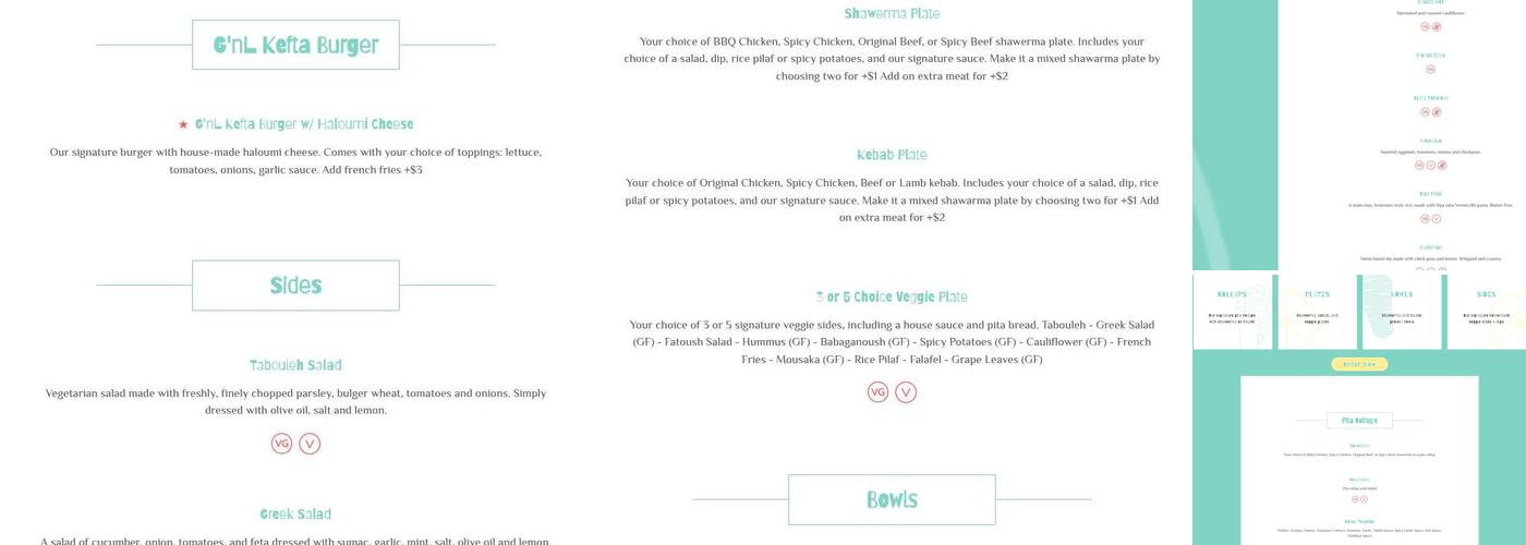 Garlic 'n Lemons Menu