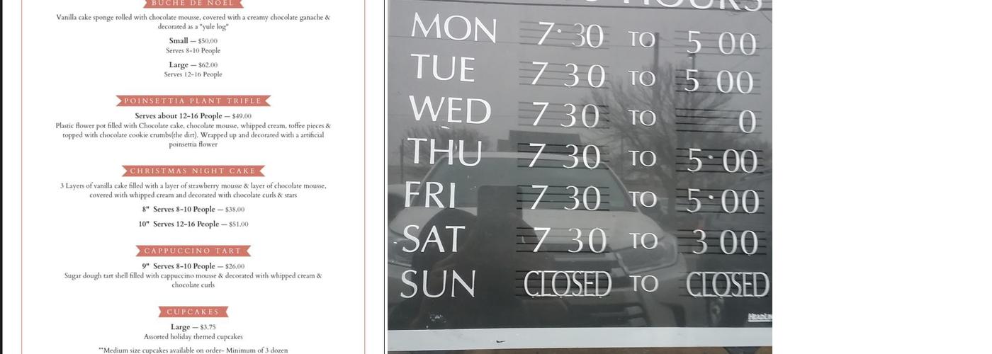 Lilly's Cafe & Bakery Menu