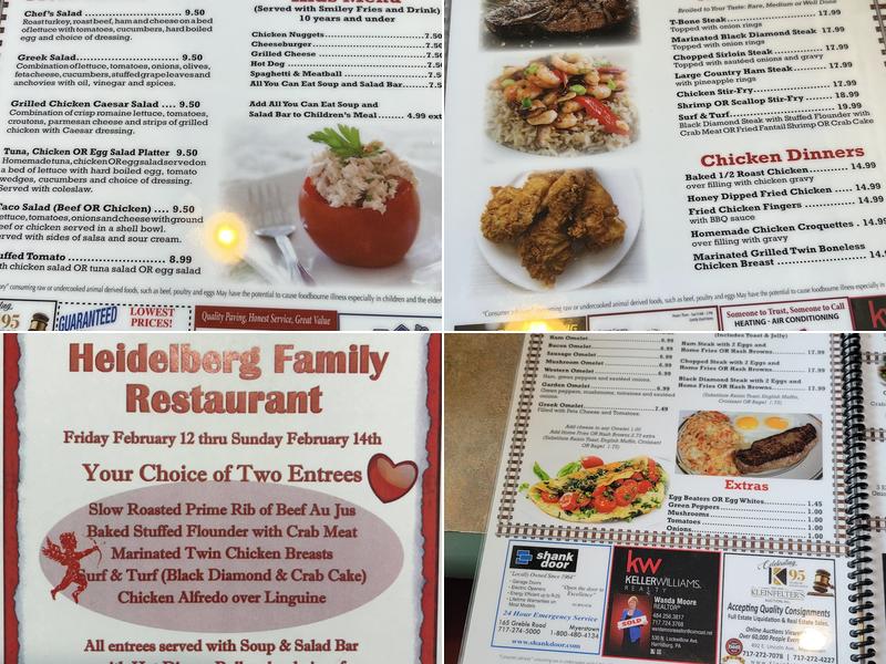 Heidelberg Family Restaurant Menu