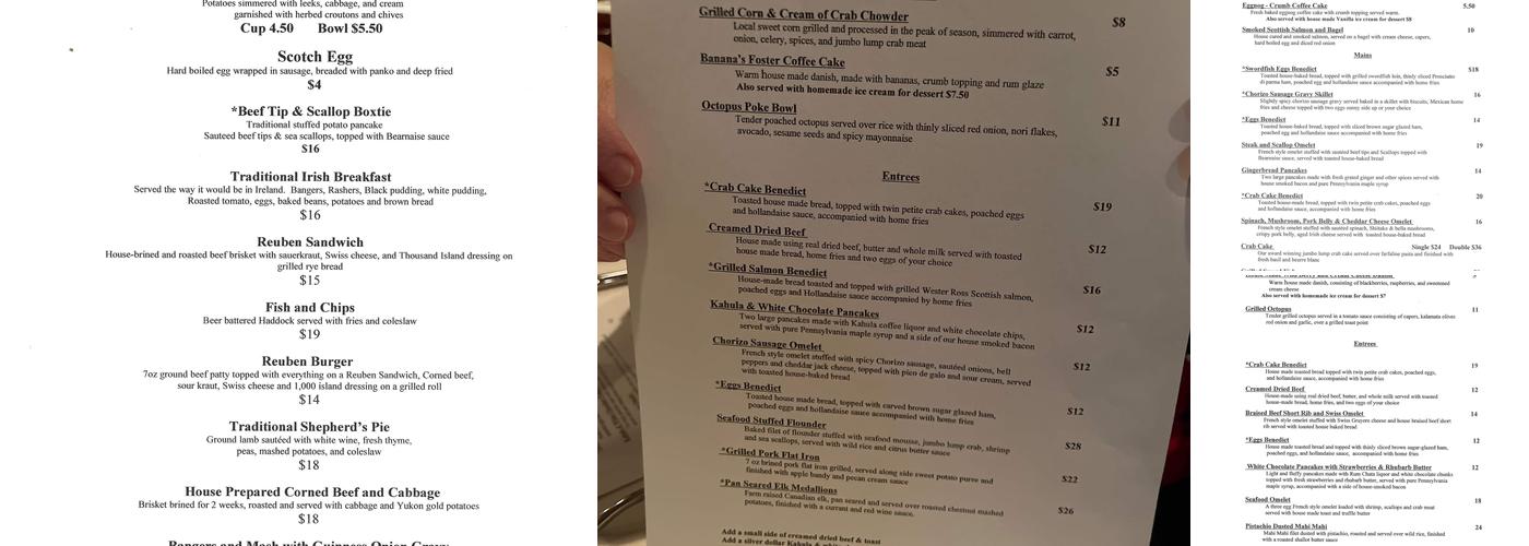 Porch Restaurant & Pub Menu