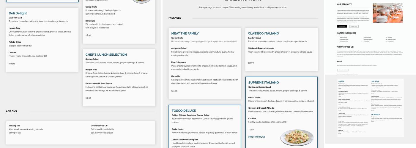 Tosco Brick Oven Pizza Menu