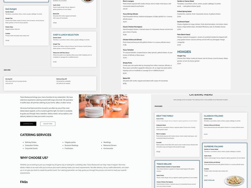 Tosco Brick Oven Pizza Menu