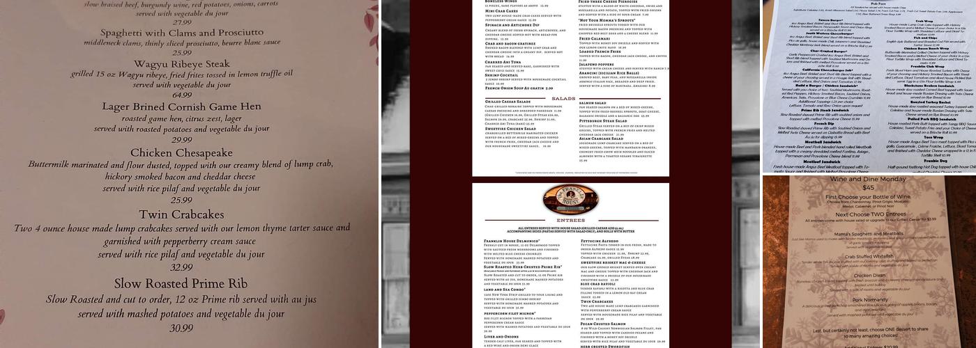 Franklin House Tavern Menu