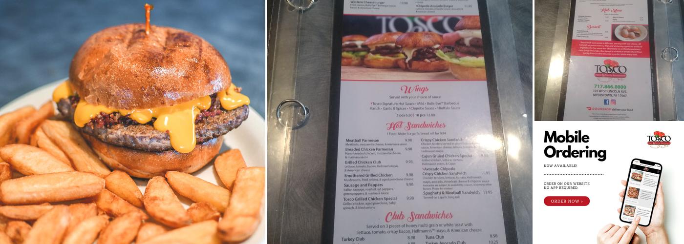 Tosco Pizza Menu